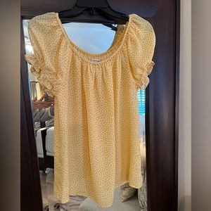 Yellow polka dot blouse Max Studio Large